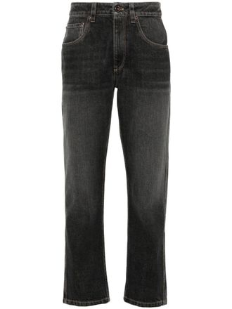 Brunello Cucinelli Monili-detail cotton jeans - Grey