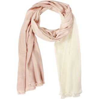 Saachi Two-Tone Cashmere & Silk Scarf in Cream/taupe at Nordstrom Rack