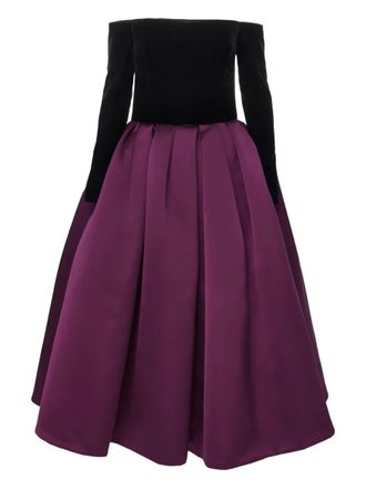 Carolina Herrera off-shoulder midi dress - women - Polyester - 10 - Purple