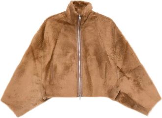 Utzon Giacca in shearling con zip - Marrone