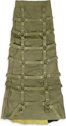 Who Decides War by Ev Bravado GREEN GRID BONDAGE MAXI SKIRT