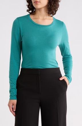 Eileen Fisher Stretch Organic Cotton Blend T-Shirt in Evergreen at Nordstrom Rack, Size Xx-Small