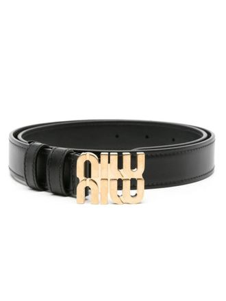 Miu Miu Black Golden Buckle Belt
