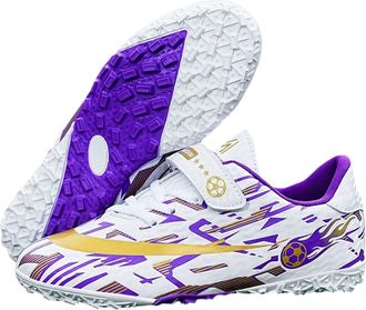 Generic Unisex Lightweight Comfortable Soccer Shoes - Breathable Training Competition Sneakers - Anti-Slip Football Shoes (Purple-Short Cleats,5.5)