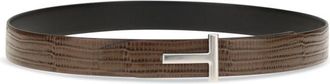 Tom Ford Brown T Icon Buckle Belt