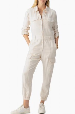 Sanctuary Rebel Long Sleeve Jumpsuit In Toasted Almond