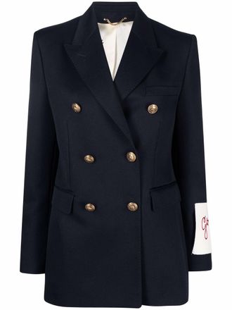 Golden Goose Golden Ws Giacca Doppiopetto in Gabardine compatta di Lana