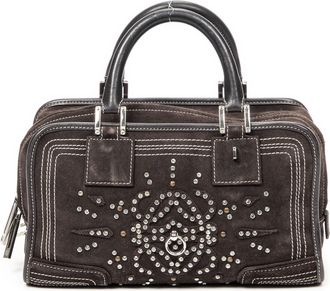 Loewe Pre-owned Womens Rhinestone Amazona 28 Handbag - Brown - One Size