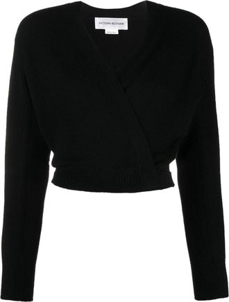 Victoria Beckham wraparound cashmere cardigan - women - Cashmere - M - Black