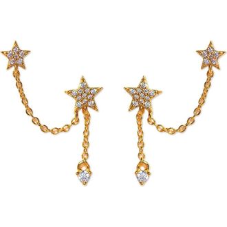 Girls Crew Stellar Connection Double Piercing Drop Earrings in Gold at Nordstrom