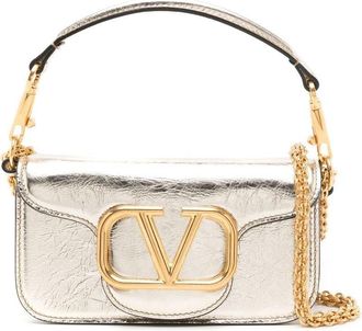 Valentino Garavani small Loc&ograve; shoulder bag - women - Lamb Skin/Metal/Calf Leather/Calf Leather - One Size - Metallic
