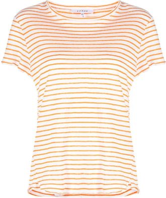 Frame Denim striped organic-linen T-shirt - women - Organic Linen - M - Neutrals