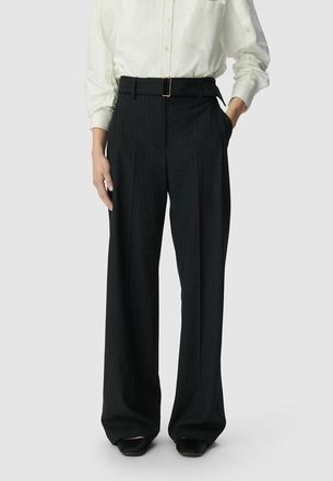 Ikks Gestreepte broek met wijde pijpen en riem