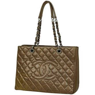 Chanel Bronze Grained Calfskin Shoulder Bag Tote Bag (Pre-Owned)