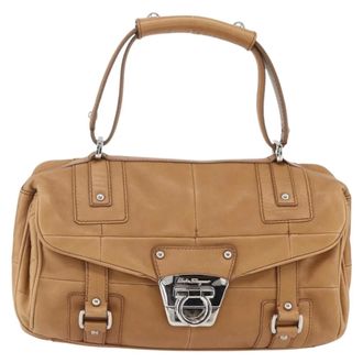 Ferragamo Gancini Leather Brown Leather Handbag (Pre-Owned)