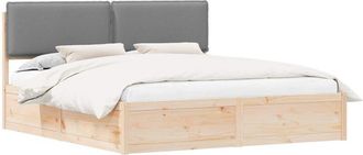 vidaXL Estructura De Cama Con Cabecera Tapizada Gris Claro Vidaxl