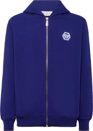 Philipp Plein Felpa con cappuccio e zip - Blu