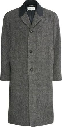 Maison Margiela Wollen Jas - Heren - Mantel - Grijs - L - Wol - Jassen