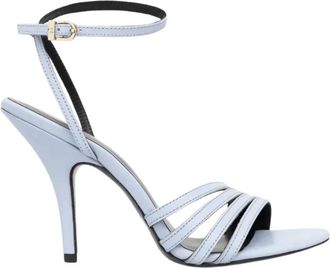 Patrizia Pepe Schoenen, Dames, Blauw, 37 EU, Leer, Heeled Leather Sandalen