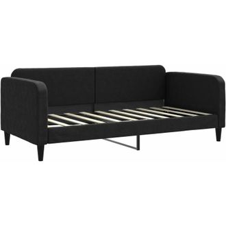 vidaXL Sof&aacute; Cama Sin Colch&oacute;n Tela Negro 90x190 Cm Vidaxl