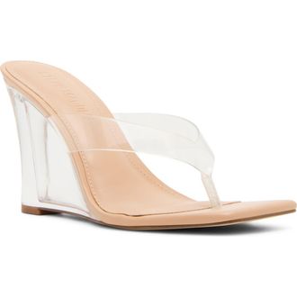 Steve Madden Katrine Wedge Flip Flop in Clear at Nordstrom, Size 7.5