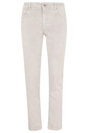 Eleventy Beige Five-Pocket Straight-Leg Cotton Jeans