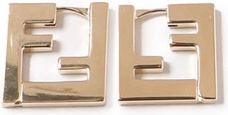 Fendi FF motif earrings - women - Bronze - One Size - Gold