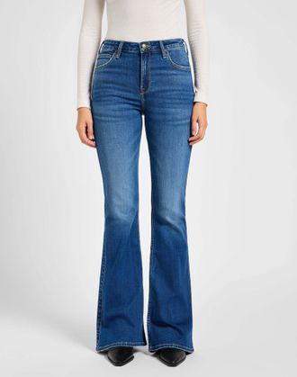Lee Bootcut-Jeans LEE Lee Jeans Breese, Damen, Gr. 28, L&auml;nge 31, blau, Obermaterial: 99% Baumwolle CO. 1% Elasthan EL., Jeans Bootcut-Jeans