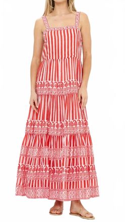 Oliphant Strappy Maxi Dress In Santorini Red