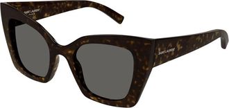 Saint Laurent Cat-eye Zonnebril - Dames - Accessoires - Bruin - Maat: 51 MM Leer
