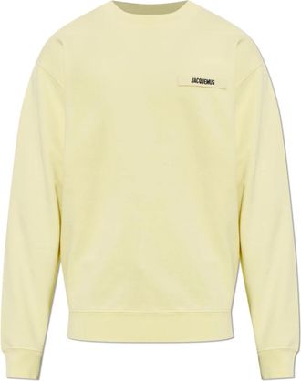 Jacquemus Sweatshirt met logopatch - Heren - Sweatshirts - Geel - L - Katoen - Hoodies & sweatvesten