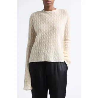 Maison Margiela Thin Virgin Wool & Cashmere Sweater in Ecru at Nordstrom, Size Medium