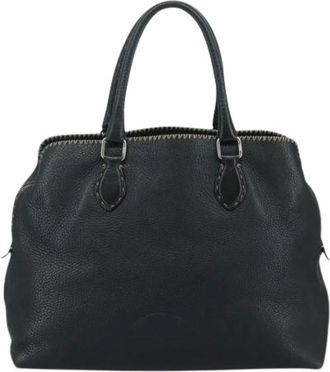 Fendi Pre-owned Handbags, female, Black, Size: ONE SIZE Pre-owned Leather Handbag