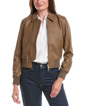 Officine G&eacute;n&eacute;rale Officine Generale Daniah Leather Bomber Jacket