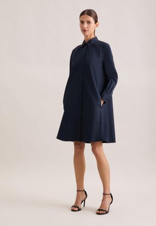 Seidensticker Sommerkleid SEIDENSTICKER Schwarze Rose, Damen, Gr. 3XL (46), Normalgr&ouml;ssen, blau (dunkelblau), 97% Baumwolle, 3% Elasthan, gl&auml;nzend, unifarben, regul