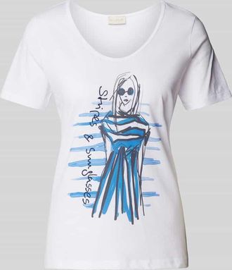 Milano Milano Italy T-Shirt mit Statement-Stitching in Weiss, Größe XL