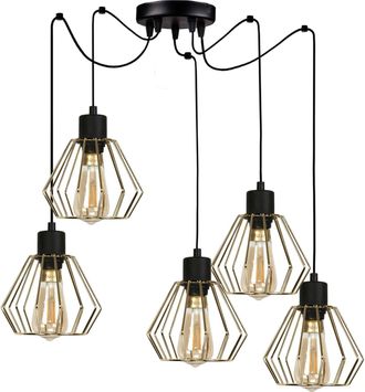 OEM L&aacute;mpara De Techo Industrial Tipo Loft, Color Negro, Maris 14-329