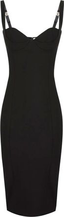 Elisabetta Franchi Jurk van technische stof - Dames - Jurken - Zwart - Maat: XL Leer