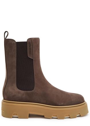 Moncler Aurea Suede Chelsea Boots - Brown - 38 (IT38 / UK5)