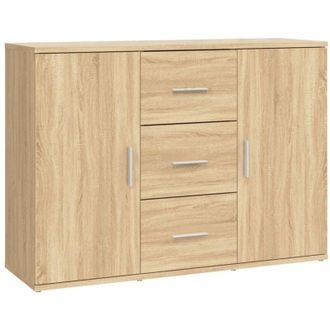 vidaXL Sideboard Sonoma Oak 91x29.5x65 cm Engineered Wood vidaXL