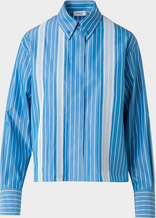 Akris Striped Cotton Poplin Button-Down Shirt
