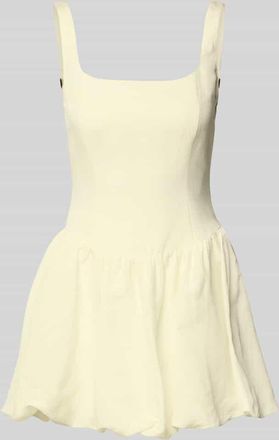 Forever New Cocktailkleid aus Leinen-Mix mit Smok-Details Modell Heidi in Hellgelb, Gr&ouml;&szlig;e 38