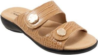 Trotters Ruthie Croc Embossed Slide Sandal - Multiple Widths Available in Luggage at Nordstrom, Size 10.5