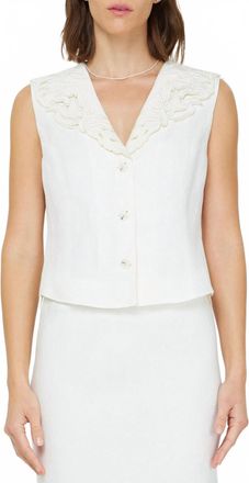 Current Air Sleeveless V-Neck Top In White