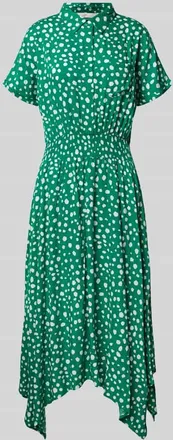 Apricot Hemdblusenkleid aus Viskose in asymmetrischem Look in Dunkelgruen, Gr&ouml;&szlig;e XXL