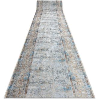 RugsX Rugsx - Alfombra De Pasillo Con Refuerzo De Goma Lotus Bordero 95111 Gris / Beige Lavable 100cm Grey 100x1200 Cm