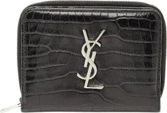Saint Laurent Pre-owned Wallets, female, Black, Size: ONE SIZE Pre-owned Leather Wallet