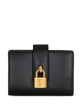 Balmain padlock leather wallet - Black