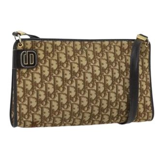Dior Pre-owned Vintage Trotter Canvas Shoulder Bag - Dames - Pre-owned - Beige - Maat: ONE Size