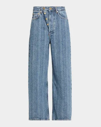 Ganni Stripe Baggy Jeans